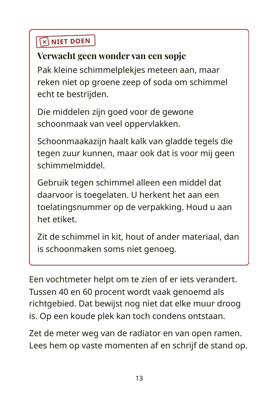 Bladzijde 13 · en wat u beter niet doet